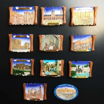 Chladnička Magnet Sýrii cestovného Ruchu Suvenírov Blízkom Východe Plavidlá Zariadené a Staré budovy, Ručne Maľované 3D Živice Magnetické Chladnička Nálepky