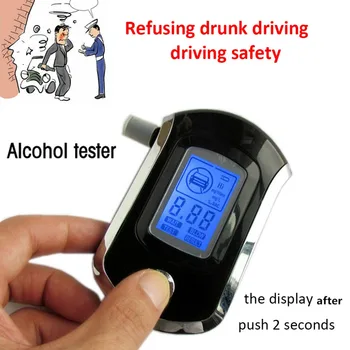 Digitálny Breath Alkohol Tester Breathalyzer s LCD Dispaly s 5 Mouthpieces Polícia Alkohol Parkovanie Breathalyser Dropshipping