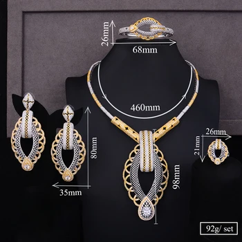 GODKI Luxusné Strany Námestia 4PCS Nigérijský Šperky Set Pre Ženy, Svadobné Zirkón Indickej Afriky Svadobné Šperky Set 2018