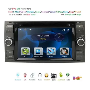 Automobilový DVD Čítačka 2 DIN 7 palcov Rádio GPS Navigáciu v Dash Headunit pre Ford Focus Multimediálne USB, RDS SWC DAB+ Fotoaparát Mapu