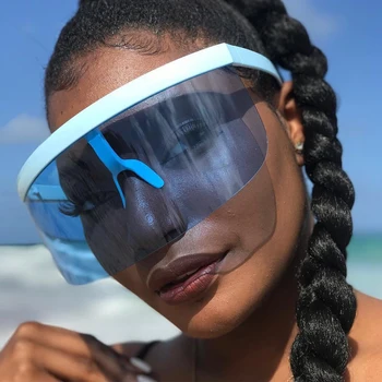 Luxusný Veľký Rám Štít Clony Slnečné Okuliare Mužov 2019 Dizajnér Značky Sexy Nadrozmerné Retro Zrkadlo Slnečné Okuliare Pre Ženy Okuliare Q615