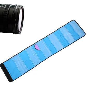 12 Slotov Čierny Nylon Šok Absorpcie Filter Úložný Vak Prípadoch Puzdro pre v 82mm Objektív Filter Úložný Vak
