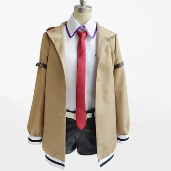 9PCS Steins Brány Cosplay Kostým Japonské Anime Cosplay Makise Kurisu Cosplay Bunda, Kabát Oblečenie, Obleky Jednotný Úbor Celý súbor