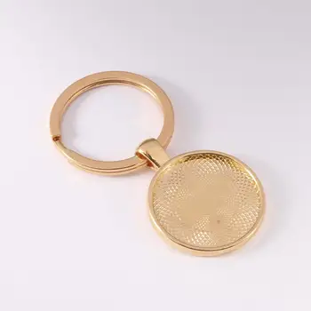 5 ks/veľa Keychain S Príveskom Rám Prázdny Fit 25 mm Portrét Sklo Cabochon Základne Nastavenie DIY Keychain krúžok na Dodávky Pre Šperky