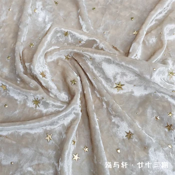 2020 Nové Módne Samoopaľovacie Moon Star Velvet SKy Textílie Dizajnér HOBBY Ručné Šitie Šaty Taška Domáce Dekorácie Tissu Mäkký Dotyk