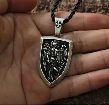 1pcs veľkoobchod mužov náhrdelník Archanjela St. Michael Chrániť Mi Saint Štít na Ochranu Kúzlo ruskej orhodox náhrdelník s príveskom