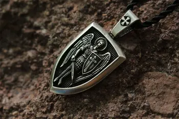 1pcs veľkoobchod mužov náhrdelník Archanjela St. Michael Chrániť Mi Saint Štít na Ochranu Kúzlo ruskej orhodox náhrdelník s príveskom