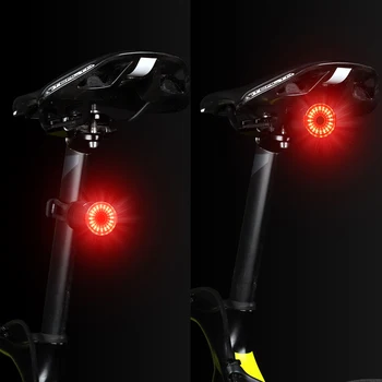 ZÁPAD BICYKLOCH Bike LED zadné svetlo s USB Nabíjateľné Požičovňa Varovanie Lampa 6 Režimy Smart Brzdy Indukčné Zadné svetlo Cyklistické Vybavenie