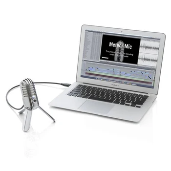 SAMSON Meteor Mic Studio Ploche Nahrávanie Kondenzátorových Mikrofónov, Sklopné zadné Nohy dizajn s USB kábel, prepravný Vak ,na počítači