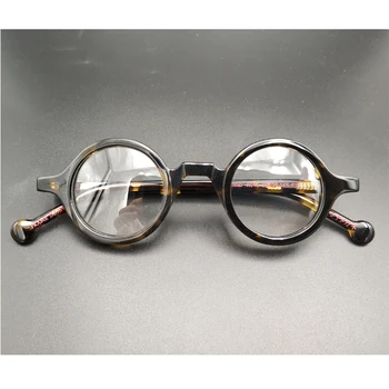 Pánske retro malé okrúhle okuliare, rám, kvalitné retro acetát optické okuliare, transparentné objektív čítanie okuliare dámy