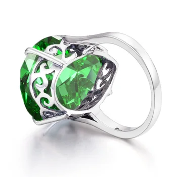 Szjinao čistý 925 silver ruskej Zelený Smaragd krúžok sa Môžu Birthstone kvapka Vody bulharsko šperky bohemia dámske prstene, luxusné značky