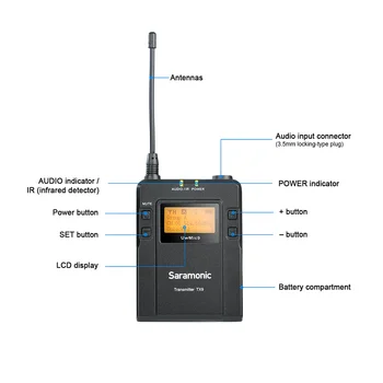 Saramonic UwMic9 Vysielanie UHF Kamera, Bezdrôtové Lavalier Mikrofón Systém Vysielače a Prijímače pre DSLR Camera &Videokamera