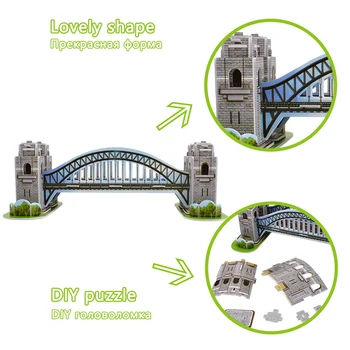 Sydney Most 3D Puzzle Model Budovy Súpravy Hračiek Svetové Atrakcie DIY Vzdelávacie Ručné Montáž Puzzle, Hračky pre Deti,