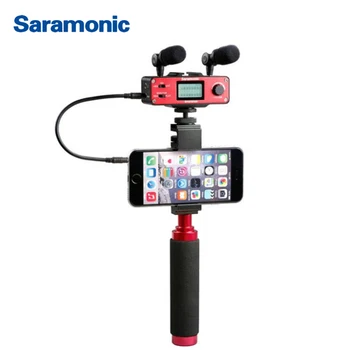Saramonic SmartMixer Smartphone Video Film mikrofón Ručný Záznam Stereo Mikrofón Plošinu pre iPhone, Samsung Android