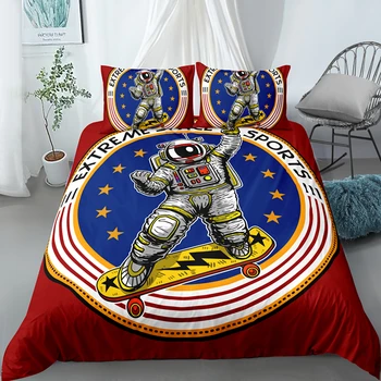 Hot Predaj 3D Kozmického Priestoru posteľná bielizeň Nastaviť Perinu Twin Kráľovná King Size S obliečka na Vankúš Pre Domova Textil