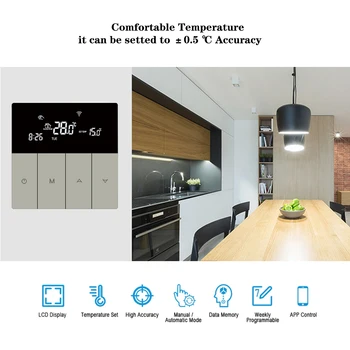 BEOK WIFI Termostat Aplikácie Ovládanie Programovateľné Podlahové Kúrenie Inteligentný Regulátor Teploty Pre Smart Home Domovská stránka Google a Alexa