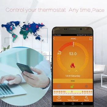 BEOK WIFI Termostat Aplikácie Ovládanie Programovateľné Podlahové Kúrenie Inteligentný Regulátor Teploty Pre Smart Home Domovská stránka Google a Alexa