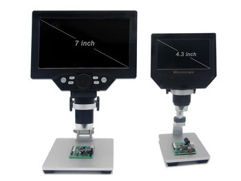 Veľká veľkosť G1200 Elektronický Digitálny Mikroskop 12MPX 7 Palcový Veľké Základne LCD Displej 1-1200X Kontinuálne Zosilnenie Nástroj zväčšovacie sklo