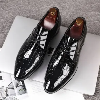 Muži obuv black fashion klasické podnikanie mužov topánky formálne topánky svadby ženích groomsmen formálne topánky zapatos de hombre