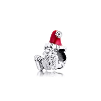 Sedí Santa Claus Kúzlo pre rok 2020, Náramky Nové DIY Šperky Žena Vysokej Kvality Korálky Reálne Mincový Striebro Prívesok S925
