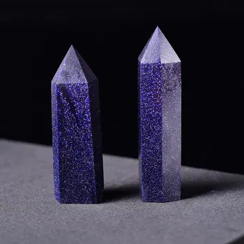 5-6typ Modrá Pieskovec Crystal Bod Šesťhranné Liečivú Energiu Prírodných Prútik Liečba drahých kameňov, Kamenných Minerálnych Domáce Dekorácie Remeslá