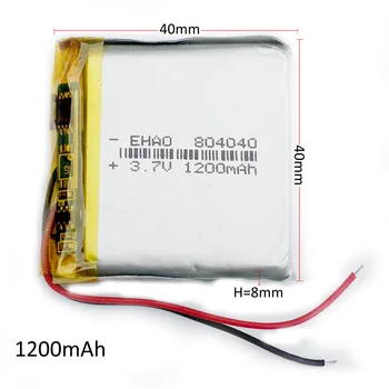 804040 3,7 V 1200mAh lipo polymer lithium nabíjateľná batéria pre MP3 GPS navigátor DVD rekordér headset e-book fotoaparát