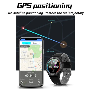 ESEED 2020 GPS M6 Smart hodinky mužov 1.3 palcový 360mAh Bluetooth hovor kompas, Barometer Geomagnetického indukčné Gyro vonkajšie smartwatch
