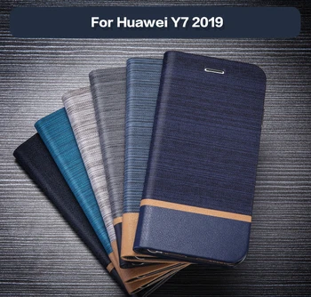 Pu Kožené Peňaženky Prípade Huawei Y7 2019 Business Telefón Puzdro Na Huawei Y7 2019 Flip Knihy Prípade Mäkké Tpu Silikónové Zadný Kryt