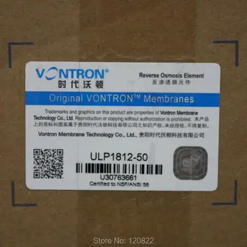 Vontron ULP1812-50 RO Membrány Prvok NSF Reverznej Osmózy Systém 50gpd Vody Filtračné vložky 25pcs/ctn
