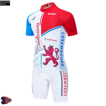 2020 Mužov Triatlon Skinsuit Nosenie Top PRO Luxembursko Národný TÍM CYKLISTICKÉ Dresy Biela Cyklistické Oblečenie Ciclismo Fietsen Sady