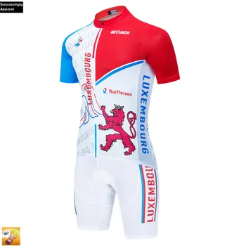 2020 Mužov Triatlon Skinsuit Nosenie Top PRO Luxembursko Národný TÍM CYKLISTICKÉ Dresy Biela Cyklistické Oblečenie Ciclismo Fietsen Sady