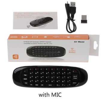 C120 Lietať Vzduchom Myš S Voice Search Mikrofónu 2.4 G Mini Bezdrôtová Klávesnica pre PC, TV
