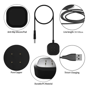 Prenosný Nabíjací Kábel Dock Pre Fitbit Naopak 3/Zmysel Nabíjačka, Držiak Stojanu Moc Zmysel Pre USB Magnetické Smart Hodinky, Príslušenstvo
