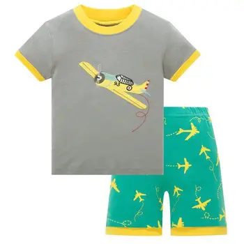 2019, Baby, deti Pyžamo Set detské letné Krátky Rukáv bavlna sleepwear Chlapci Cartoon pyžamá dievčatá roztomilé domáce oblečenie set sa