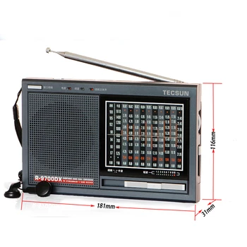 TECSUN R-9700DX Pôvodnej Záruky SW/MW Vysoká Citlivosť Svete Band Rádio Prijímač S Reproduktora Doprava Zadarmo