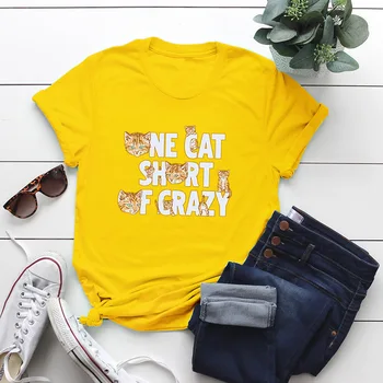 Vtipné Mačku Vytlačené Ženy T-tričko Bavlna Cartoon Krátky Rukáv Plus Veľkosť S-5XL Žena T shirt Lete O-Krku 2020 Top Tees