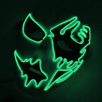 Halloween EL Drôt DJ Party Festival Masiek, Kostýmov, LED Masku, Vymazať Film Cosplay Kostým Dodávky Svietiť V Tme lebky masky