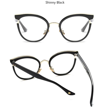 Ženy Retro Krátkozrakosť Predpis Okuliare, Rám ,Čierna Mačka Oči Okuliare Veľký Rámik Ploché Zrkadlo Eyegwear Rámy F213