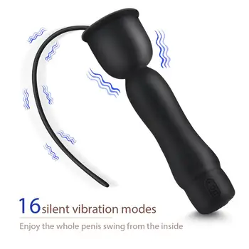 YOTEFUN Silikónové Uretrálne Zvuk Upozorňuje 16 Rýchlosť Uretrálne Dilator 360° Stimulácia zábal Okolo Vibrácií уретра Sex Toy Shop
