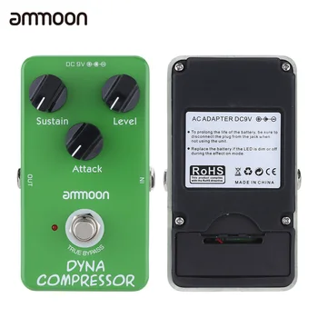 Ammoon AP-05 Dynamické Kompresora Gitara Efekt Pedál True Bypass s 2ks Farebné Pedál Pripojenie Kábla