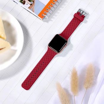 Väzba vzor popruh pre apple hodinky kapela 40 mm 44 mm apple hodinky pulseira 38mm 42mm iwatch correa 5/4/3/2/1 silikónové watchband