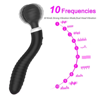 Dual Head Vibrátor Sexuálne Hračky pre Ženy 10 Rýchlosti Silný Veľké Vibrátory AV Čarovná Palička Telo Masážneho G Mieste Stimulátor Klitorisu