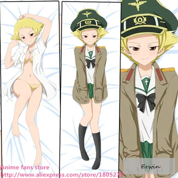 Roztomilý Japonské Anime Dievčatá und Panzer Erwin Loli obliečka na Vankúš Vankúš Kryt dekoratívne Objímanie Telo posteľná bielizeň