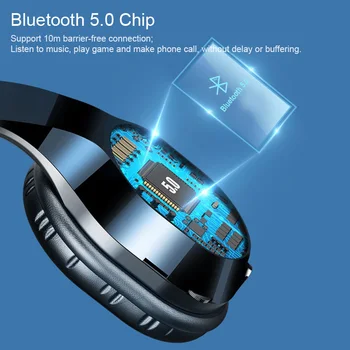 T5 Herné Slúchadlá Skladacie Stereo Bluetooth 5.0 Podpora TF Kariet Slúchadlá 9D Hifi Slúchadlá Bezdrôtová Skladacie Slúchadlá