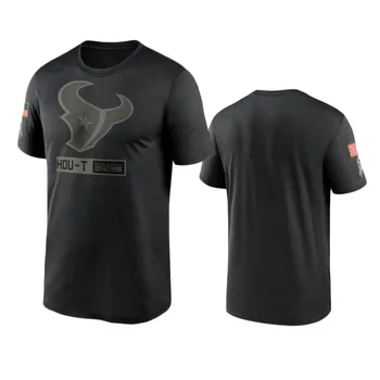 Houston Mužov Black 2020 Texans Pozdrav Tím Služby Logo Výkonu T-Shirt