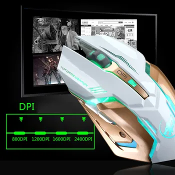HORÚCE Nabíjateľná T1 Bezdrôtový Tichý LED Podsvietený USB Optická Ergonomic Gaming Mouse PC Počítačová Myš Pre imac, macbook pro notebook