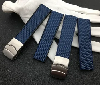 Značky Blue Watchband nylon Silikónové Gumy hodinkám Ponorné 22 mm Pre Breitling popruh prackou Pomstiteľ/navitimer pás logo