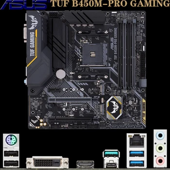 ASUS TUF B450M-PRO GAMING Pre AMD Ryzen 3/5/7/9 1-3.. DVI HDMI M. 2*2 USB3.1/3.2 128GB Zásuvky AM4 B450 Micro-ATX PC Doska