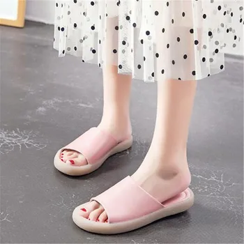 2021 Nové Letné Módne Sandále Otvorené Topánky Žena Plná Originálne Kožené Papuče Mäkké, ploché Dno Nosenie Non-slip Bežné Papuče