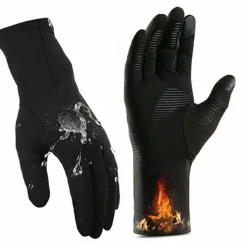 Zimné outdoorové športové rukavice, teplý dotyk obrazovky, full-prst horolezectvo light plus vetru, non-sklzu, zamat, R7U0